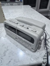 Tested Vtg Soundesign AM/FM Clock Radio Cassette Player Corded Phone 7553IVY BH