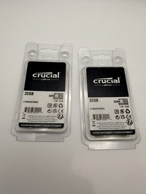 Factory Sealed Crucial DDR4 32GB 3200MHz PC4-25600 SO-DIMM Laptop Memory RAM