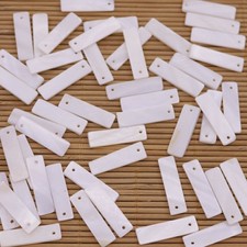 50 PCS 7mmX25mm Rectangle Shell Charms White Mother of Pearl Top Hole DIY
