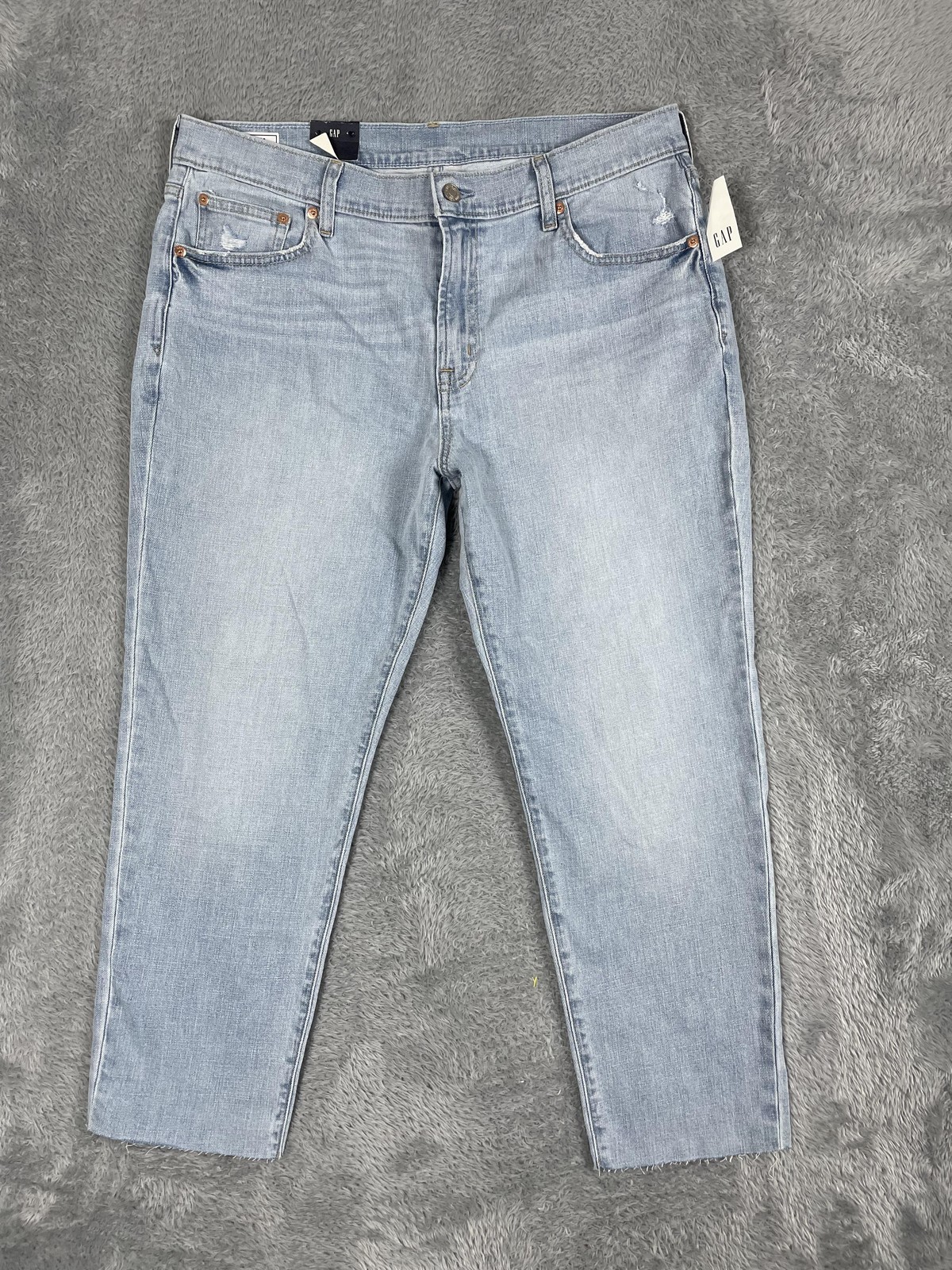 Gap Girlfriend Jeans Womens 14 32 Light Wash Mid Rise Low Stretch Palmer Denim