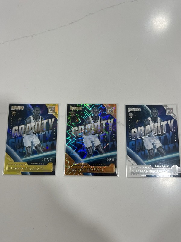 Donruss 2024-25 Gravity Khaman Maluach Rookie 3-Card Lot Parallels #/135 #/99