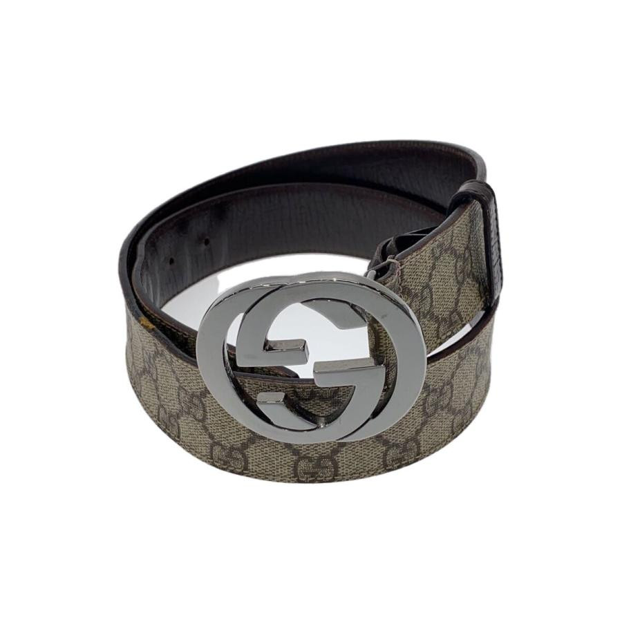 GUCCI Belt Men GG Interlocking Leather Beige Size 100/40 GUCCI Belt Men GG Interlocking Leather Beige Size 100/40