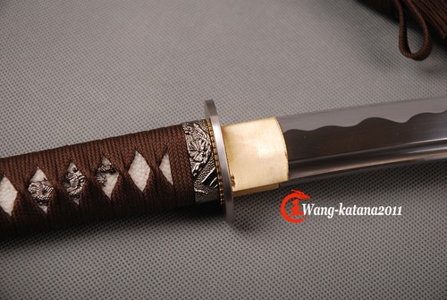 Black Full Tang Short Katana Sword Real Sharp Japanese Samurai Tanto 1095Steel - Picture 10 of 14