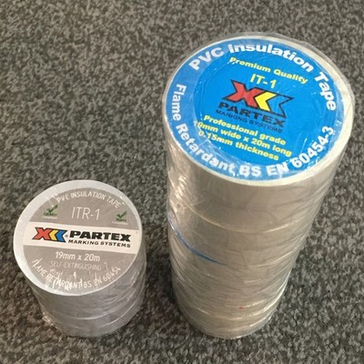 14x WEISS Premium Elektroisolierband PVC schwer entflammbar 19 mm x 20 m