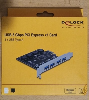 DeLOCK 90509 PCIe x1 - 4x ext. USB Typ-A USB 3.2 Gen 1
