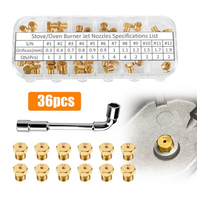 #ad 36PCS Gas Range Stove Orifice Nozzle Jets Conversion Kit for Propane LPG M6×0.75 $14.98