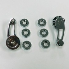 Hot Rod Chrome Billet Aluminum Short Window Crank Handle Kit Chevy Ford Mopar V8 Hot Rod Chrome Billet Aluminum Short Window Crank Handle Kit Chevy Ford Mopar V8