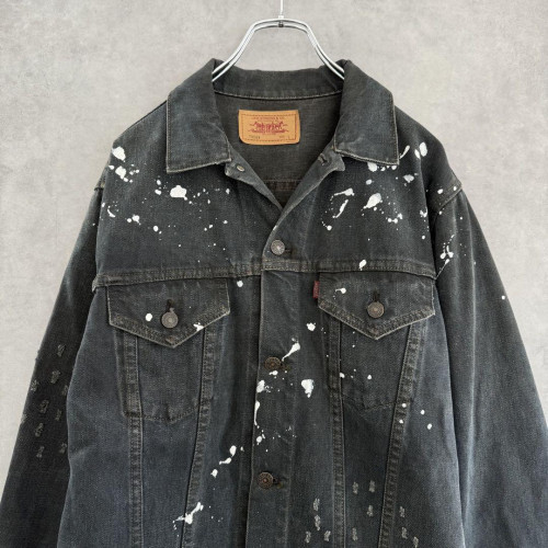 00s Levi's Denim jacket 70569, Dyed black Size:L paint damage