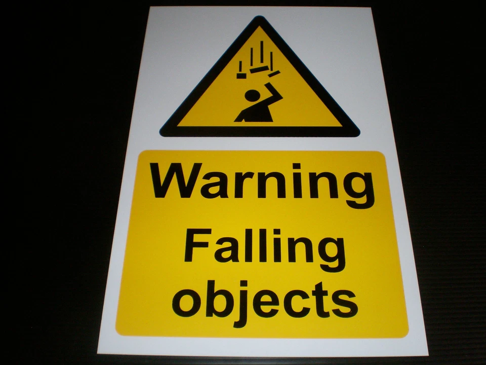 Warning Falling Objects Plastic Sign Or Sticker Choice Of Sizes Danger Hazard