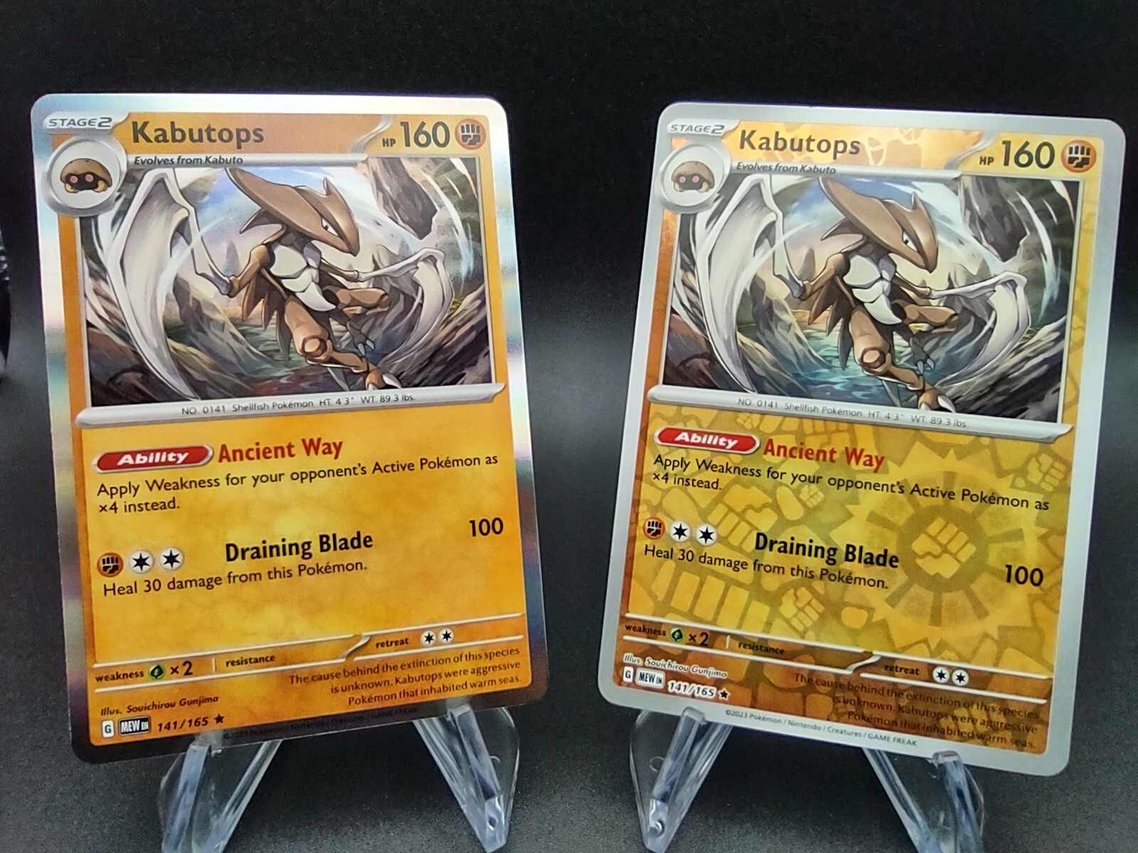 KABUTOPS 141/165 Holo/Reverse Holo Lot Of 2 Pokémon Scarlet