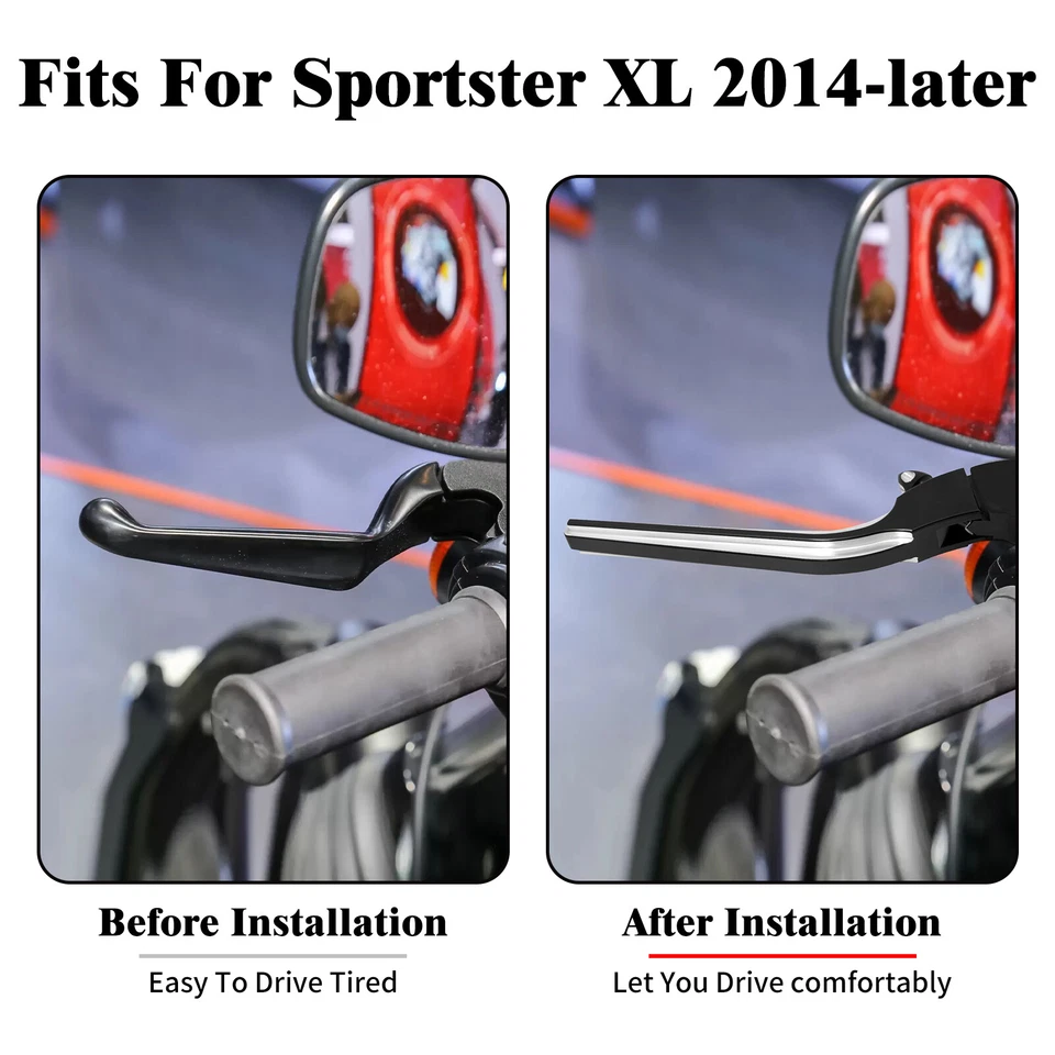 Black Brake Clutch Levers Fit For Harley Sportster Iron 883 1200 XL 48 72 14-24 - Image 3 of 4