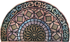 Durable 18" X 30" Non-Slip Half Round Door Mat for Indoor/Outdoor Use