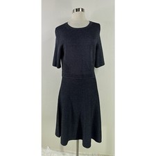 Banana Republic Holidays Metallic  Stretch Short Sleeve Fit Flare Womens Dress L