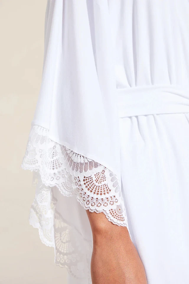 Excelente Usado Eberjey Mariana Tencel Modal Roupão Branco Pequeno - Imagem 4 de 4