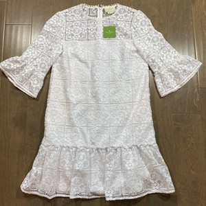 lace flounce shift dress