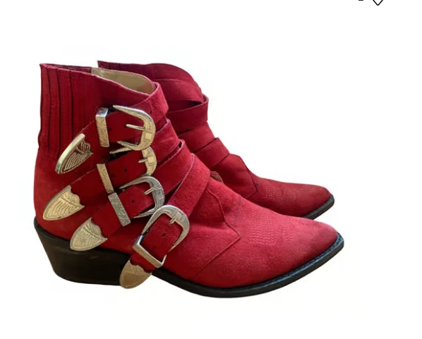 TOGA PULLA Boots Red Suede Size Eur 41 /US 10 - New without box | eBay
