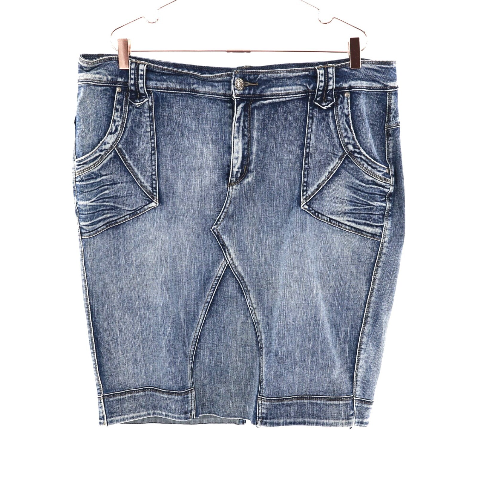 Lane Bryant Denim Pencil Skirt Women's 20 Blue Y2K Style Casual Weekend Coastal