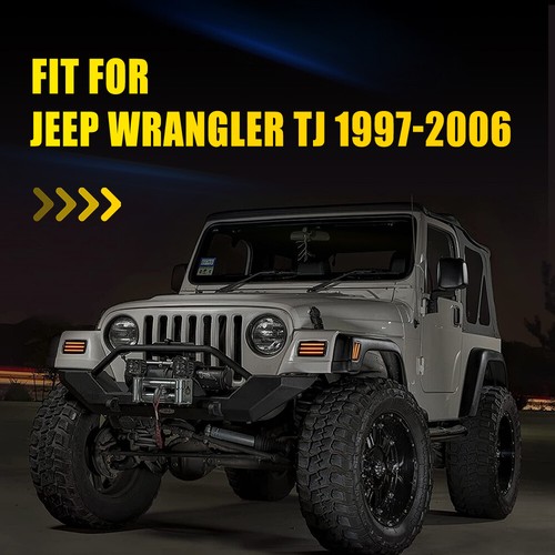Dynamic LED Front Side Marker Bumper Signal Light For 1997-2006 Jeep Wrangler TJ - Picture 10 of 12