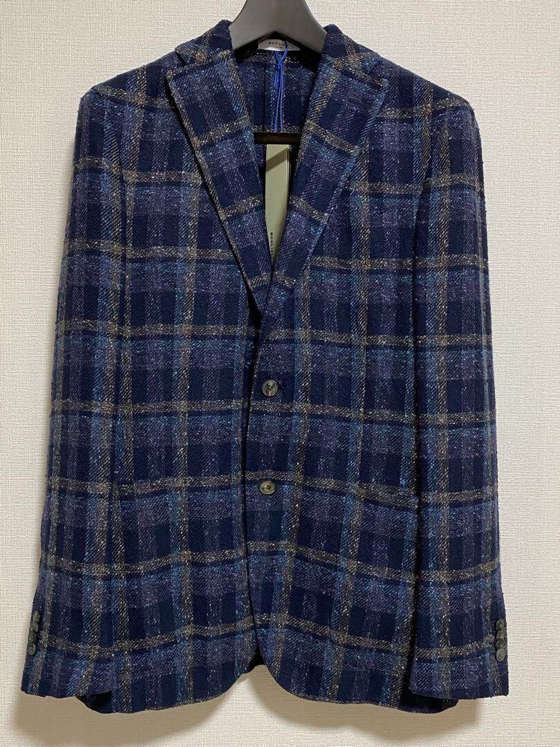 <美品>BOGLIOLI K.JACKET ネイビー ウール ジャケット 54 High Performance Wool K-Jacket in Blue: Luxury Italian