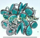 Turquoise 5pcs Wholesale Lot 925 Sterling Silver Plated Rings