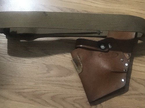 AWP American Work Products Heavy Canvas Tool Belt & Leather Holster #L-410-RL - Picture 2 of 12