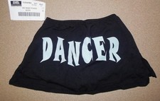Dance Black Mini Skirt Booty Shorts Cheer blue screenprint GIrls' 6x-7 93304PB3