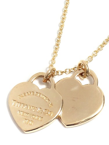 Mini Double Heart Tag Pendant Necklace 