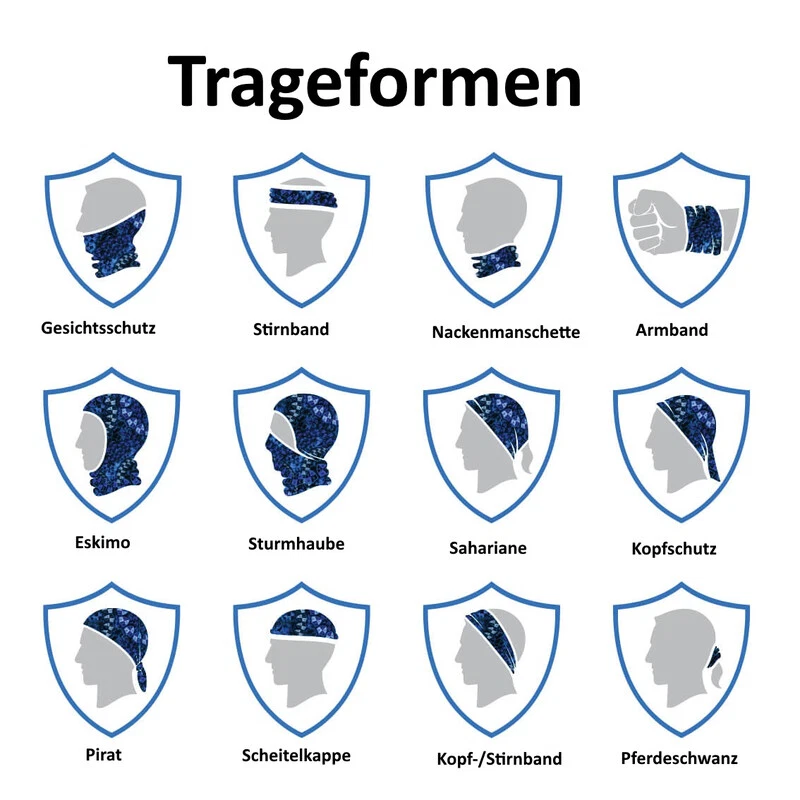 Bandana SKULL Totenkopf Multifunktionstuch Mundbedeckung Maske Motorrad Halstuch - Bild 3 von 3