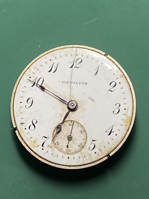 Hamilton 25MM 17J Grade 988 Adjusted Open Face Pendant Set Movement - Nice Dial