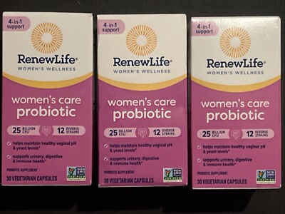 RenewLife Women's Care Probiotic 25 Billion CFU 12 Renew Life 3 Boxes 30ct 2026+