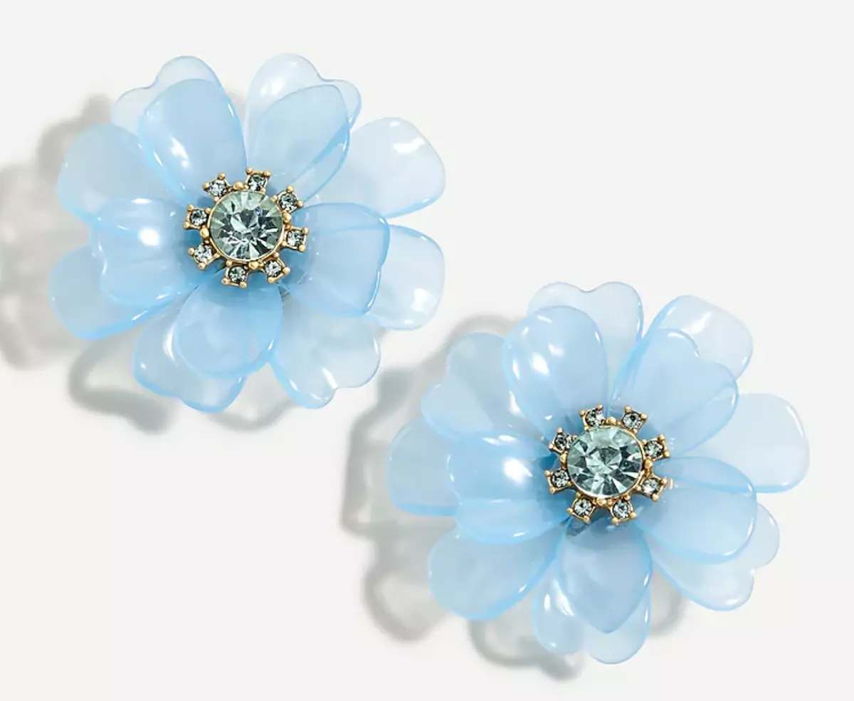 Light blue flower best sale earrings