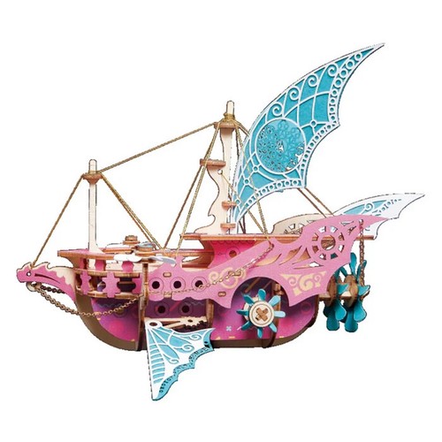 3D Wooden Puzzle Steampunk Toy DIY Fantasy Spaceship Masterpiece perfect gift - Picture 6 of 10