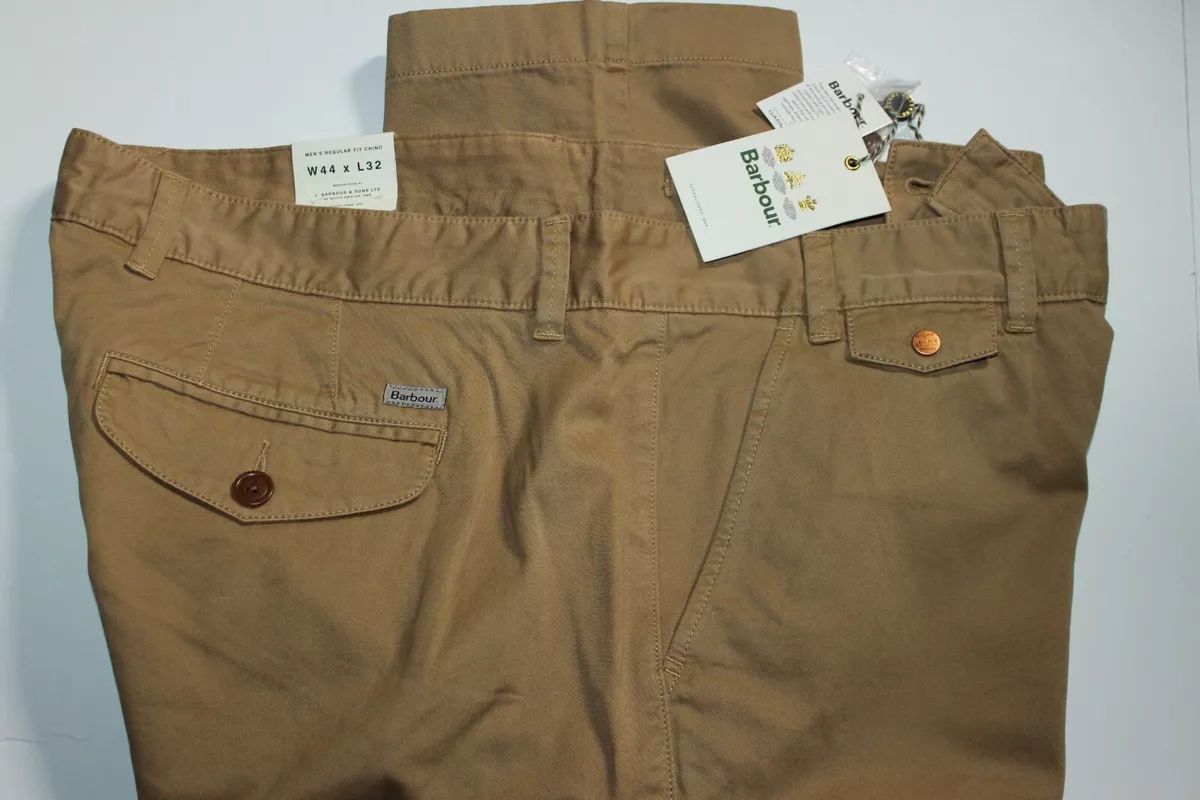 Barbour Neuston Twill Pants Chino Trousers Sand Beige New 44x32 44