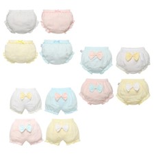 Baby Girls Ruffle Bloomers Elastic Bowknot Shorts 4-Pack Briefs Cotton Underwear