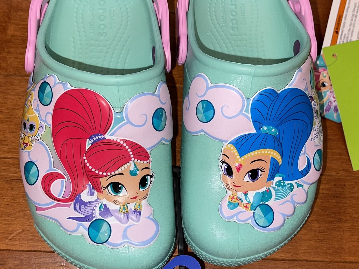 Shimmer and Shine Girls Light Up Crocs Clog Shoes New Size