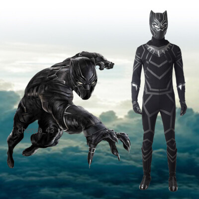 Captain America Civil War Black Panther T'Challa Jumpsuit Cosplay
