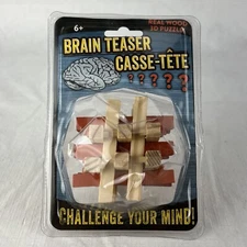 Brain Teaser Real Wood 3D Puzzle, Brand New & Sealed - Challenging Puzzle Toy