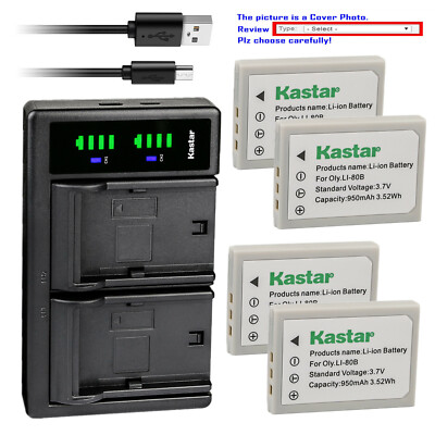 Kastar Battery LTD2 Charger for Voigtlander Virtus D6 Virtus D600 Virtus S6