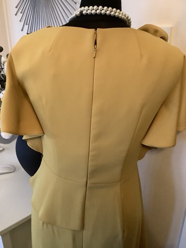 John Charles 26798A Special Occasion Dress In Mustard Size 8 New - Picture 8 of 11