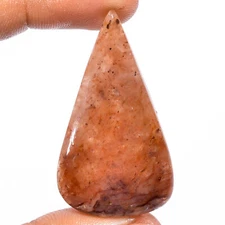 Natural Strawberry Quartz Pear Shape Cabochon Gemstone 46.5 Ct 45X25X5mm EE30543