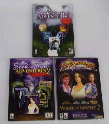 LOT OF 3 Legacy Games PC CD/DVD-ROM Software Video Game Seek and Fins ...