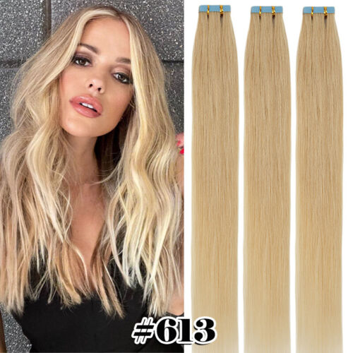 60 cm Tape In Haar Extensions Echthaar Remy Haarverlängerung 100G Balayage 9A - Bild 28 von 51