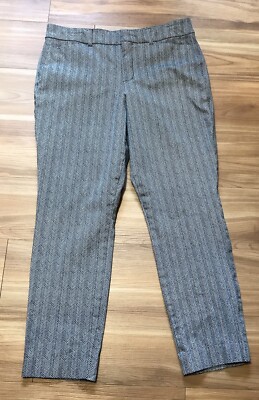 Old Navy Pixie Cropped Pants Womens 10 High Rise Herringbone Black