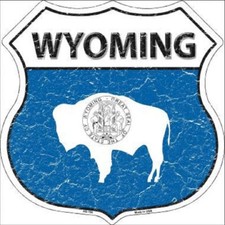 WYOMING STATE FLAG METAL NOVELTY HIGHWAY SHIELD SIGN