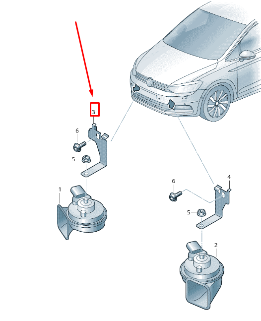 NEW VW TOURAN 5T LOW TONE SIGNAL HORN RETAINER 5TA951182A 5TA-951