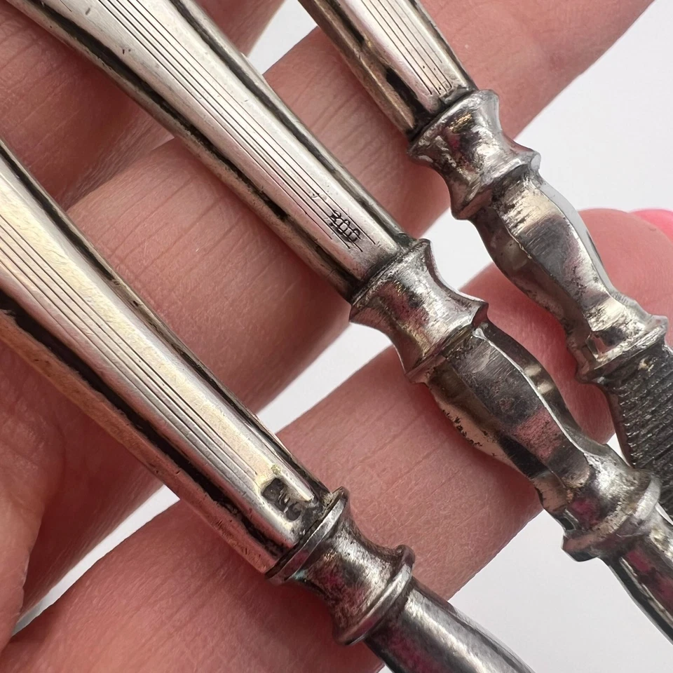 Único 800 Plata Antiguo Europeo Psc 3 Sólido 58.1 g Zapato Piel Foto 3 de 4