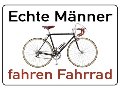 Real Men Riding Bicycle - 10x15cm Tin Card Tin Sign PC302/174