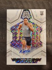 Adisa Isaac White Autograph 2024 Panini Mosaic White Prizm Auto Rookie Ravens 