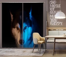 3D Animal Wolf ZHUA760 Photo Curtain Window Blockout Fabric Amy 2023