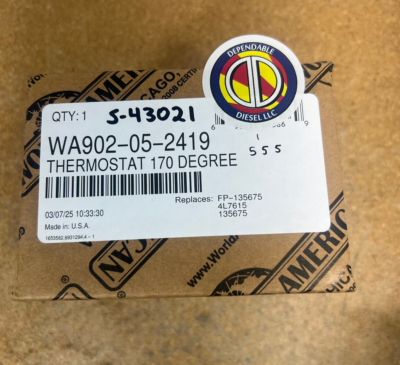 Vented Thermostat 170° for Cummins 855. S&S# S-43021 Ref.# 135675